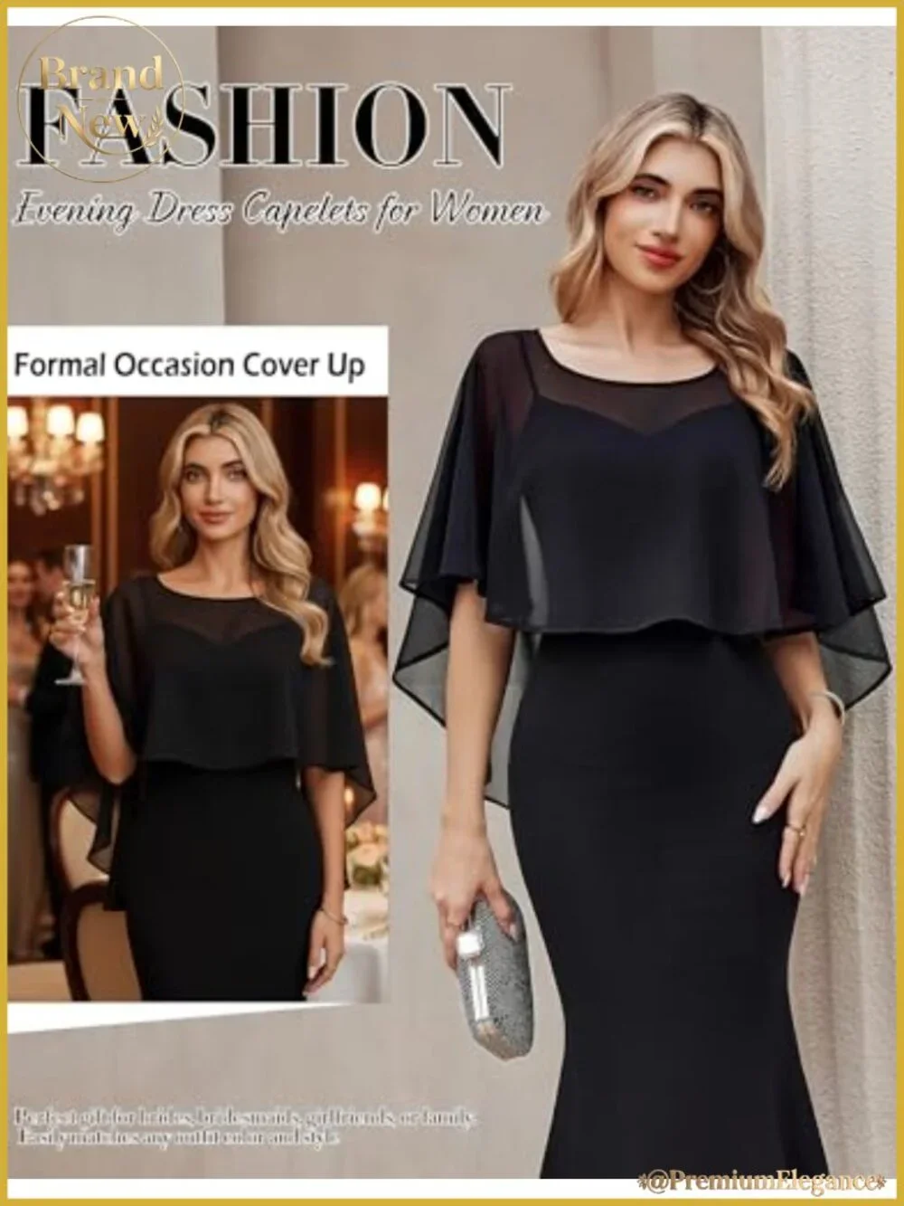 Chiffon Cape Shawl Wrap for Evening Dress Wedding Cover Up